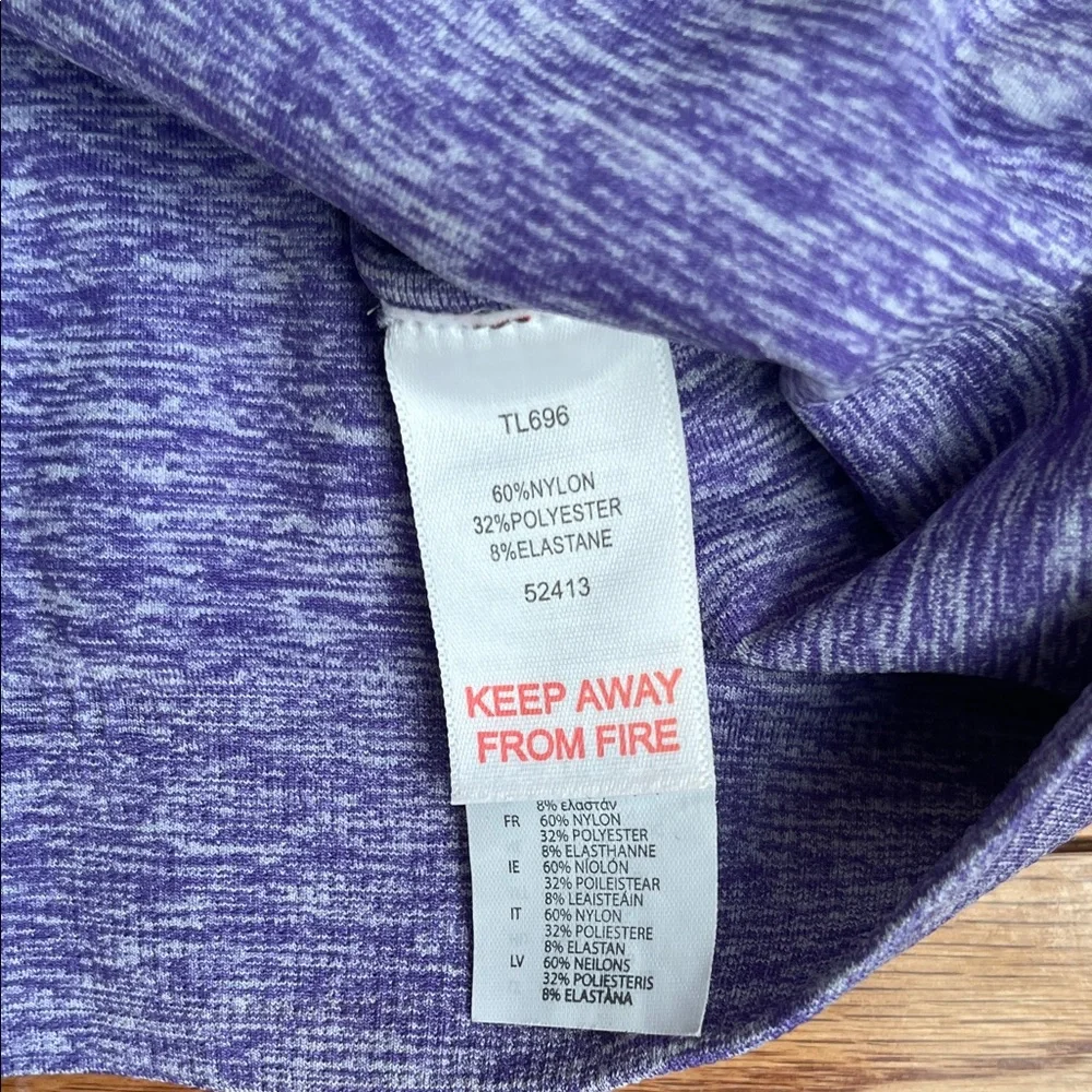 Seamless Heathered Purple Sports Bra - Picture 4 of 5